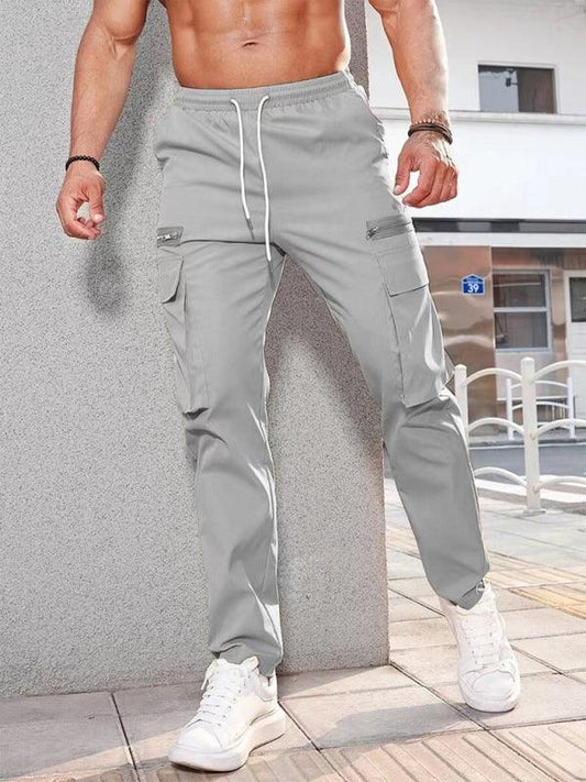 Men's casual sports zipper decorative Pants - 808Lush