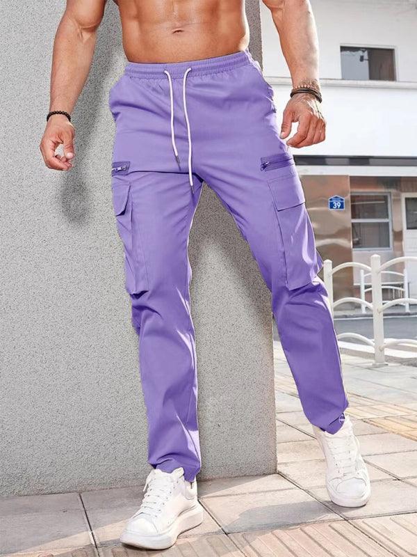 Men's casual sports zipper decorative Pants - 808Lush