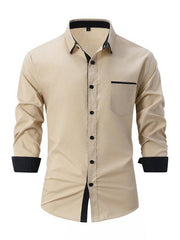 Men's Block Business Slim Casual Long Sleeve Shirt - 808Lush