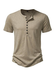 Men's Henley Casual Fashion Basic Short Sleeve T-Shirt - 808Lush