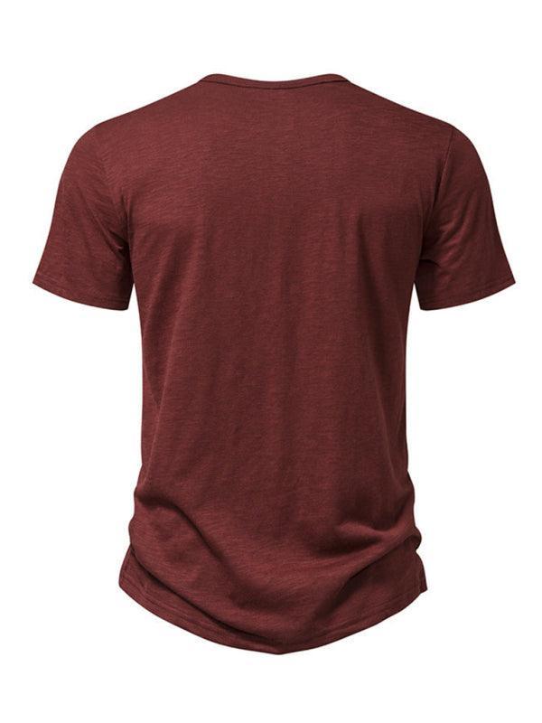 Men's Henley Casual Fashion Basic Short Sleeve T-Shirt - 808Lush