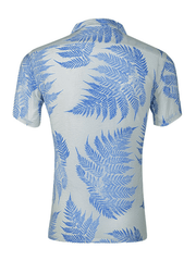 Men's Casual Loose Beach Wear Maple Leaf Print Short Sleeve Shirt - 808Lush