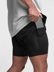 Double layer breathable -basketball running training sports shorts - 808Lush