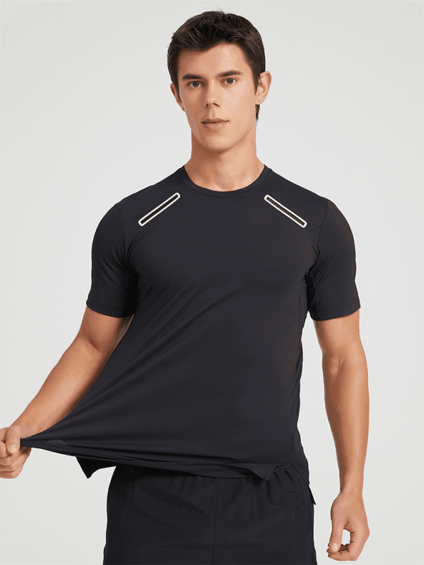 Men's sports outdoor fitness breathable stretch short-sleeved T-shirt - 808Lush