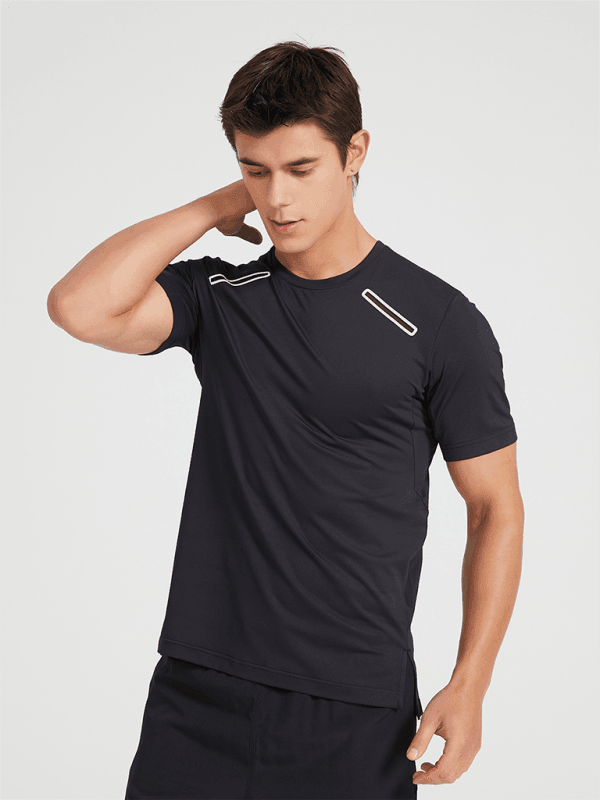 Men's sports outdoor fitness breathable stretch short-sleeved T-shirt - 808Lush