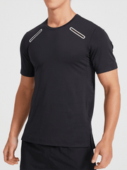 Men's sports outdoor fitness breathable stretch short-sleeved T-shirt - 808Lush