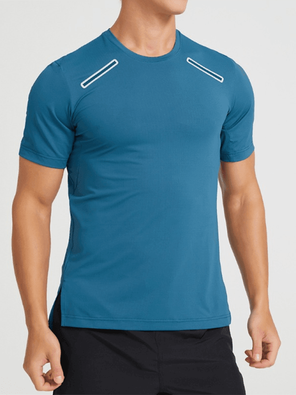 Men's sports outdoor fitness breathable stretch short-sleeved T-shirt - 808Lush