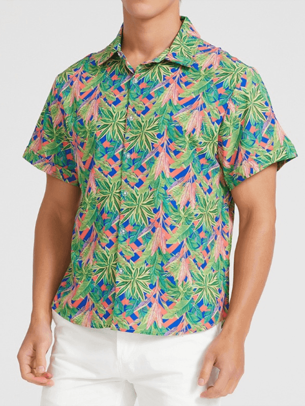 Men's Beach Shirt Hawaiian Vacation Short Sleeve Shirt - 808Lush