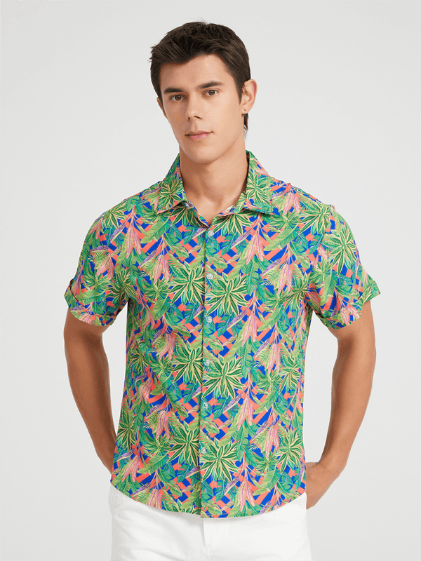 Men's Beach Shirt Hawaiian Vacation Short Sleeve Shirt - 808Lush