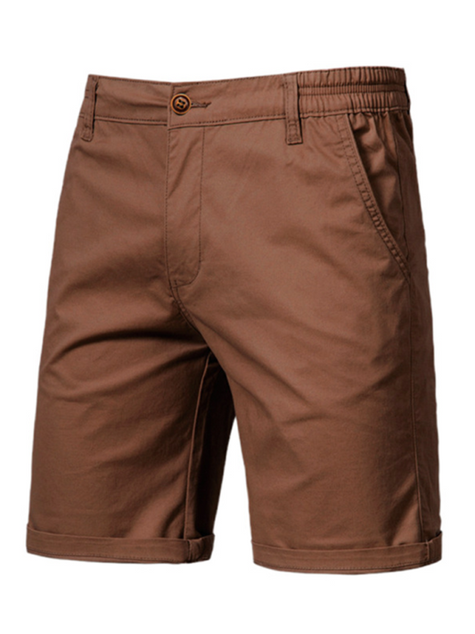 short coupe slim droite décontracté en coton pour hommes 