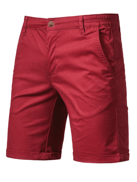 short coupe slim droite décontracté en coton pour hommes 