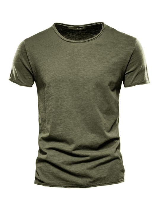 T-shirt col rond en coton pour hommes 