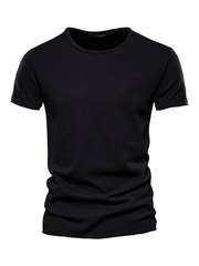 T-shirt col rond en coton pour hommes 