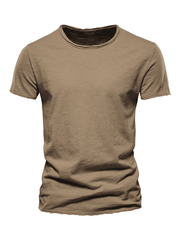 T-shirt col rond en coton pour hommes 