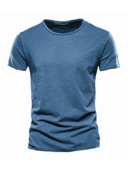 T-shirt col rond en coton pour hommes 