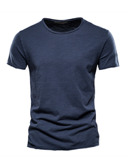 T-shirt col rond en coton pour hommes 