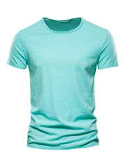 T-shirt col rond en coton pour hommes 