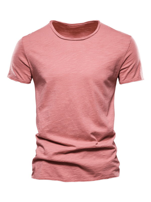 T-shirt col rond en coton pour hommes 