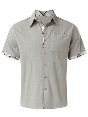 Men's Vacation Shirt Short Sleeve Contrast Lapel Shirt