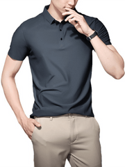 Men's high elastic non-marking ice silk lapel short-sleeved quick-drying polo shirt