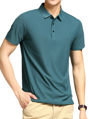 Men's high elastic non-marking ice silk lapel short-sleeved quick-drying polo shirt