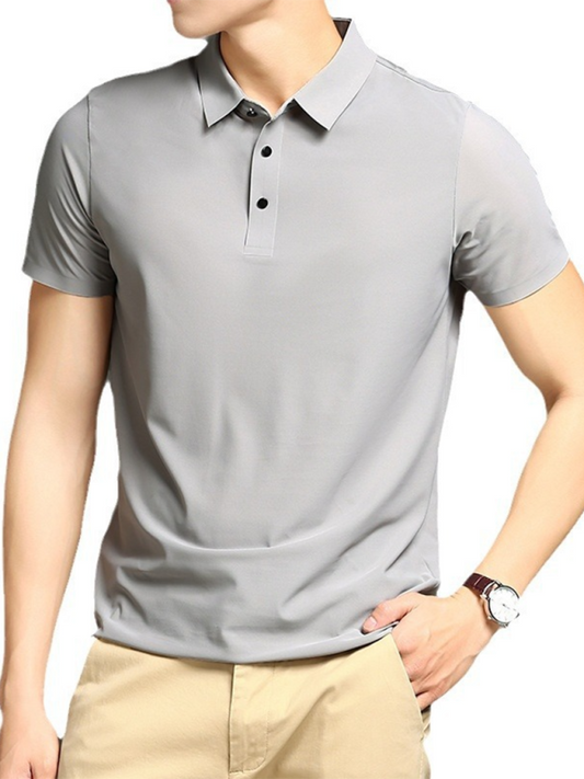 Men's high elastic non-marking ice silk lapel short-sleeved quick-drying polo shirt