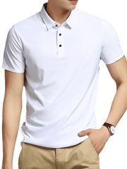 Men's high elastic non-marking ice silk lapel short-sleeved quick-drying polo shirt