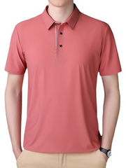 Men's short-sleeved ice silk high elastic non-marking polo shirt