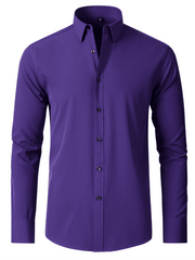 Men's non-iron wrinkle-resistant long-sleeve shirt