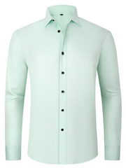 Men's non-iron wrinkle-resistant long-sleeve shirt