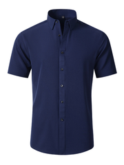 Men's non-iron wrinkle-resistant short-sleeved shirt