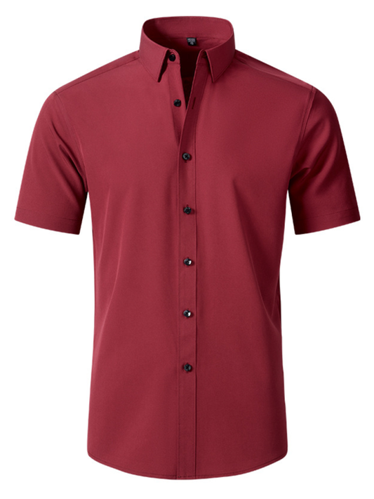 Men's non-iron wrinkle-resistant short-sleeved shirt