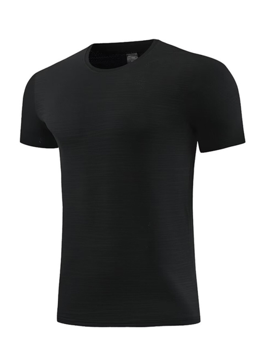 Men's new ice silk quick dry round neck short sleeve sports T-shirt