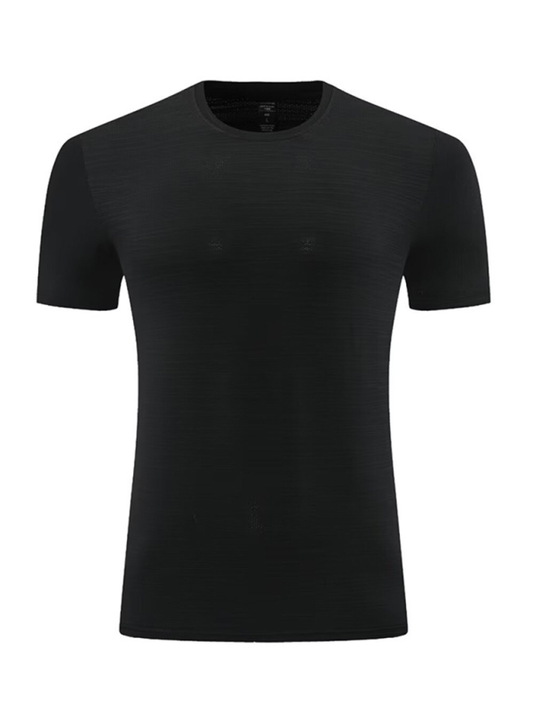 Men's new ice silk quick dry round neck short sleeve sports T-shirt