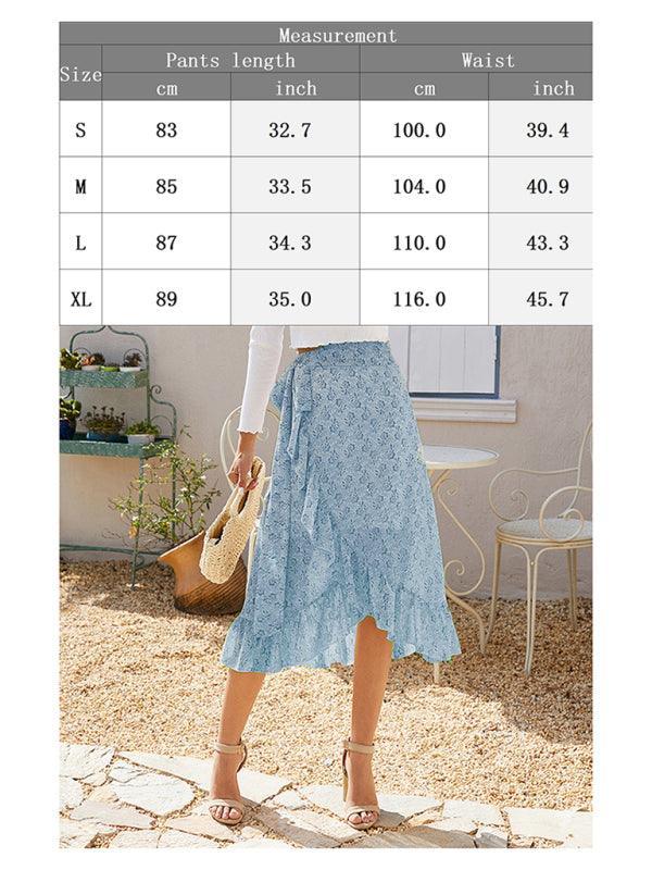 Ladies Casual Fashion Printed Irregular Skirt - 808Lush