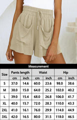 Ladies Cotton Linen High Waist Loose Wide Leg Shorts - 808Lush