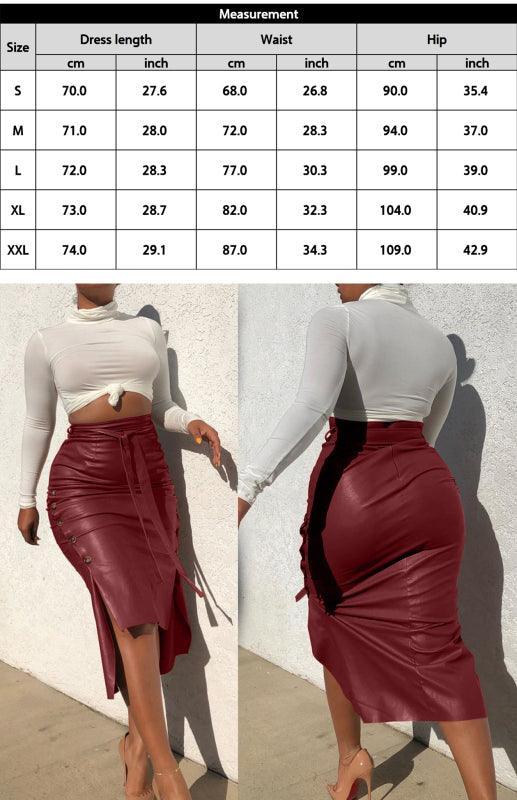 Ladies Casual Fashion Slit Mid Length Slim Skirt - 808Lush