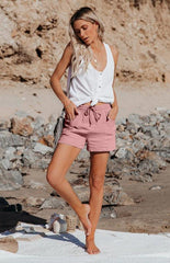 Women's High Waisted Strappy Wide Leg Shorts - 808Lush