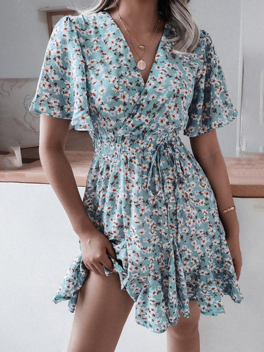 Women's Printed Chiffon Sexy Dresss