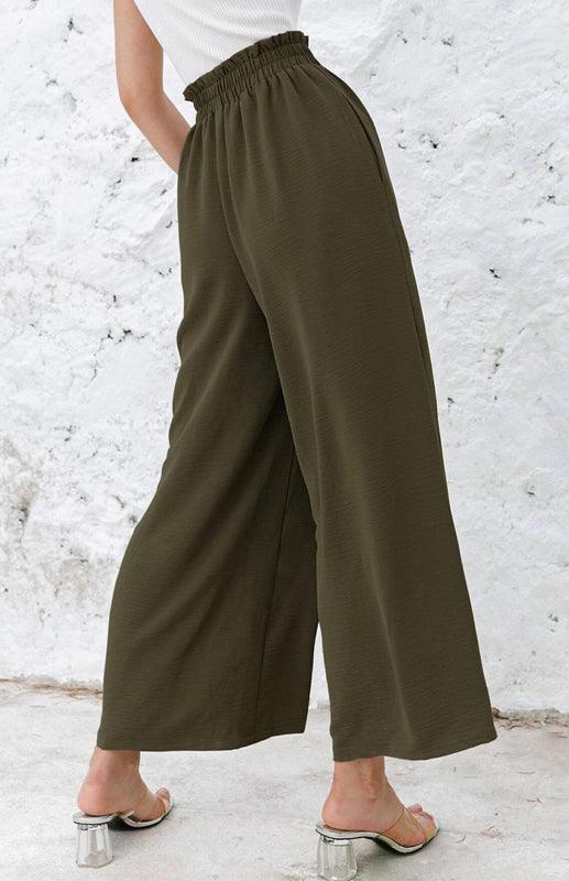 High Waist Skinny Straight Casual Wide Leg Pants - 808Lush