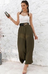 High Waist Skinny Straight Casual Wide Leg Pants - 808Lush