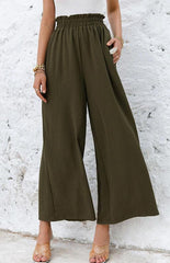 High Waist Skinny Straight Casual Wide Leg Pants - 808Lush