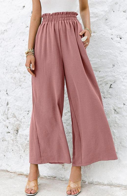 High Waist Skinny Straight Casual Wide Leg Pants - 808Lush