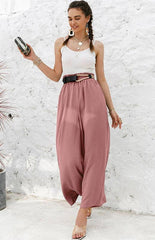 High Waist Skinny Straight Casual Wide Leg Pants - 808Lush