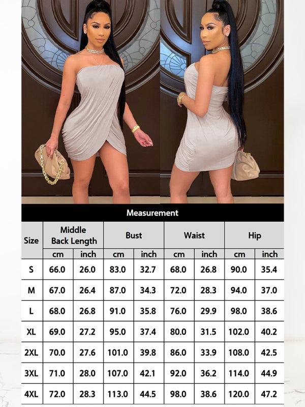 Sexy Irregular Smocked Strapless Mini Dress - 808Lush