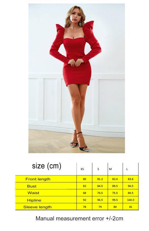 Ladies Summer Fashion Square Neck Backless Sexy Package Hip Dress - 808Lush