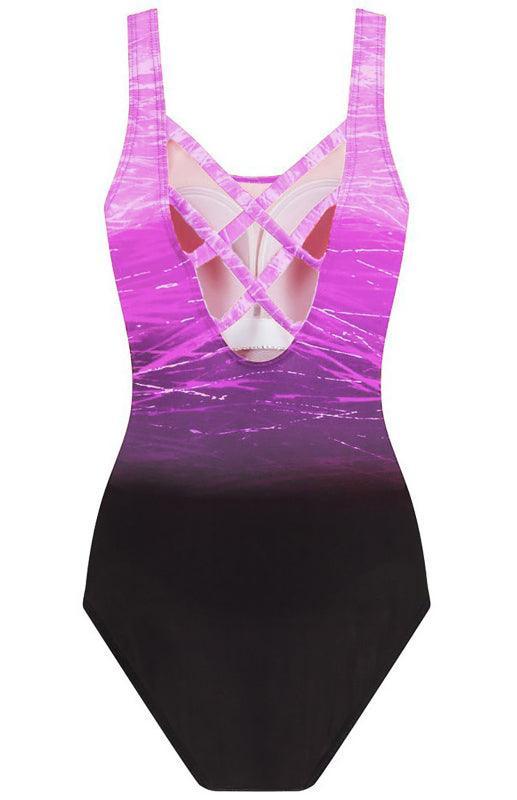 Women's Cross Back One Piece Swimsuit Summer Sexy Beachwear - 808Lush