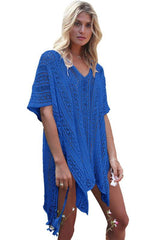 Crochet Knitted Tassel Tie Kimono Beachwear - 808Lush