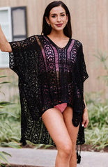 Crochet Knitted Tassel Tie Kimono Beachwear - 808Lush