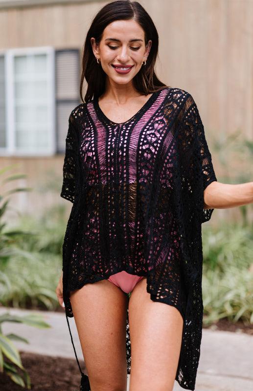 Crochet Knitted Tassel Tie Kimono Beachwear - 808Lush